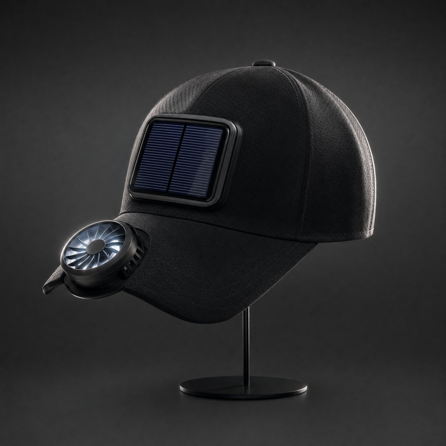 SunBreeze™ Cap — Casquette Ventilateur Solaire
