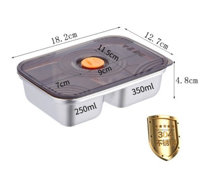 Lunch box inox 2 compartiments grande 630ml SunBreeze - école enfant