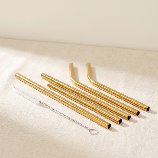 Pailles inox réutilisables set 6 pièces SunBreeze - famille