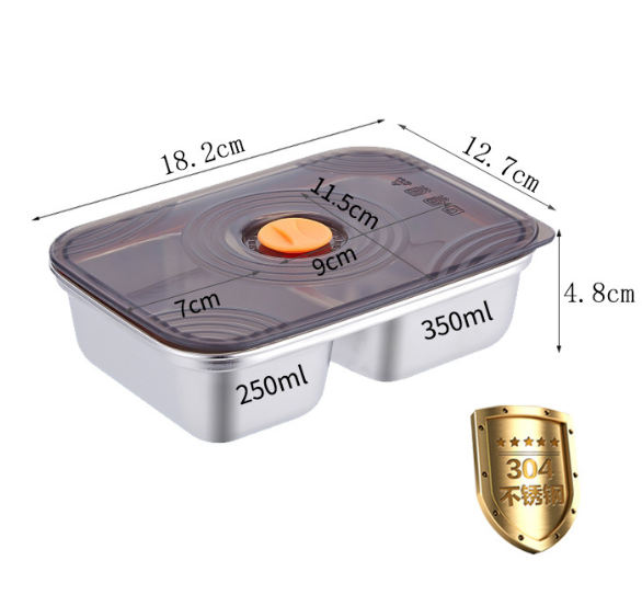 Lunch Box Inox 2 Compartiments — Petite 600ml