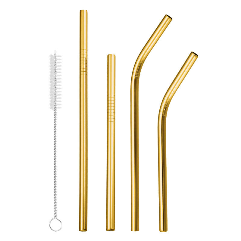 Pailles Inox Réutilisables — Set 6 Pièces