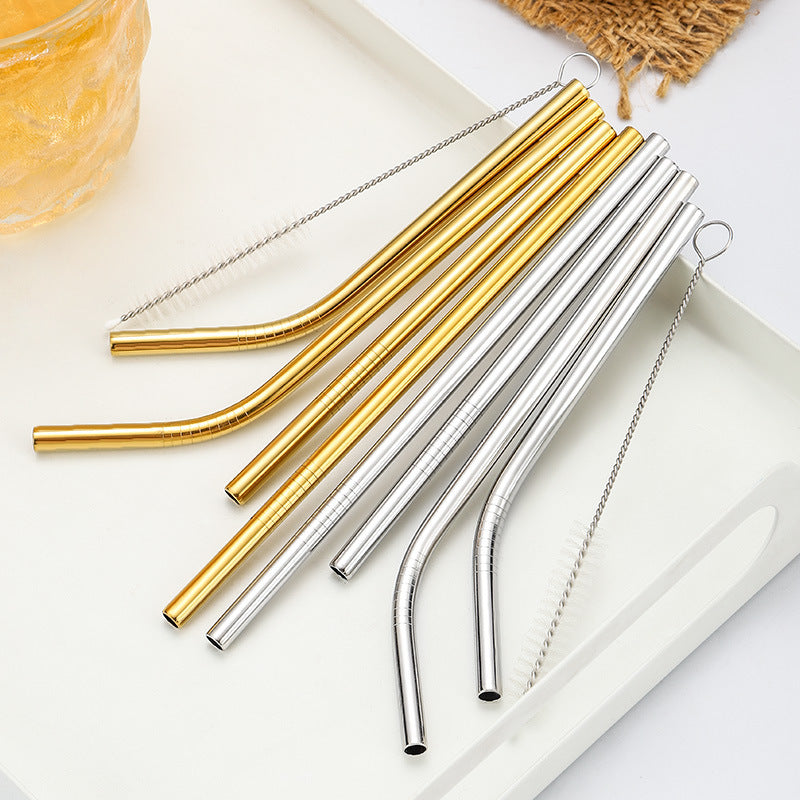 Pailles Inox Réutilisables — Set 6 Pièces