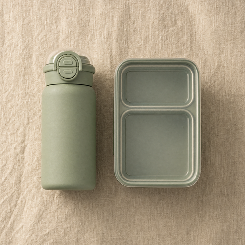 Pack Duo Gourde + Lunch Box Inox Enfant 500ml Sans BPA — Kit École | SunBreeze