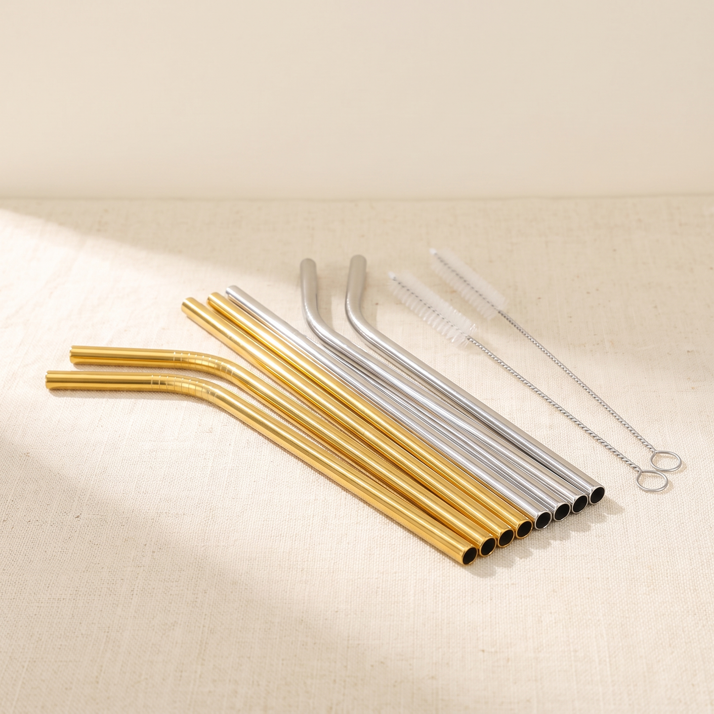 Pailles Inox Réutilisables — Set 6 Pièces